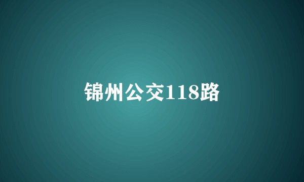 锦州公交118路