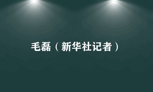 毛磊（新华社记者）
