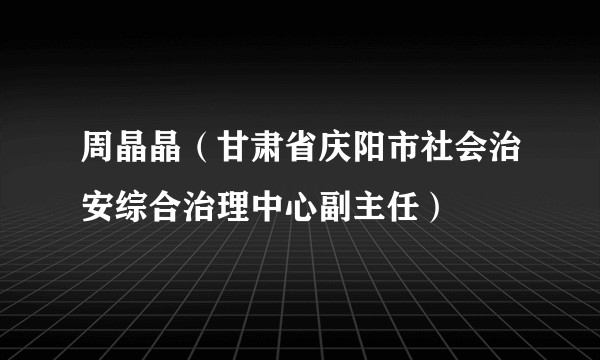 周晶晶(甘肃省庆阳市社会治安综合治理中心副主任)