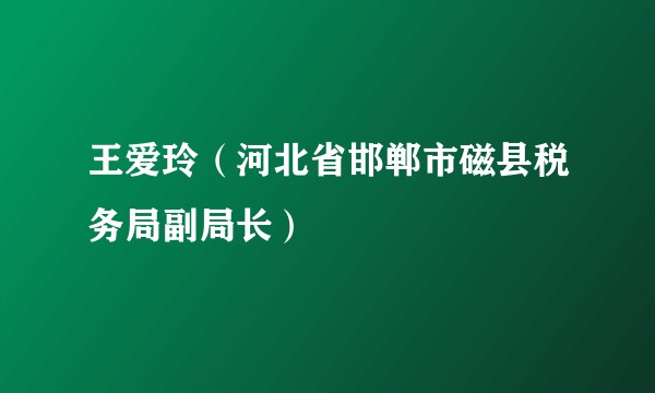 王爱玲（河北省邯郸市磁县税务局副局长）