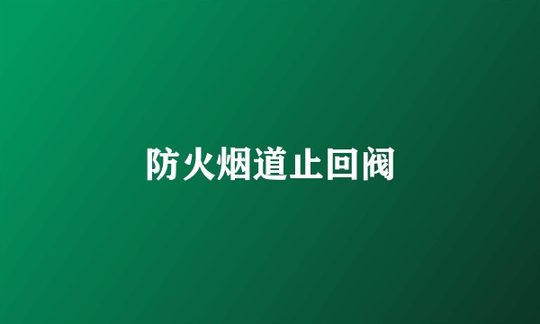 防火烟道止回阀
