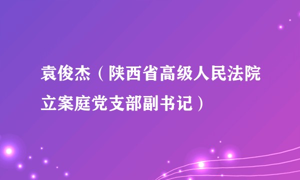 袁俊杰（陕西省高级人民法院立案庭党支部副书记）
