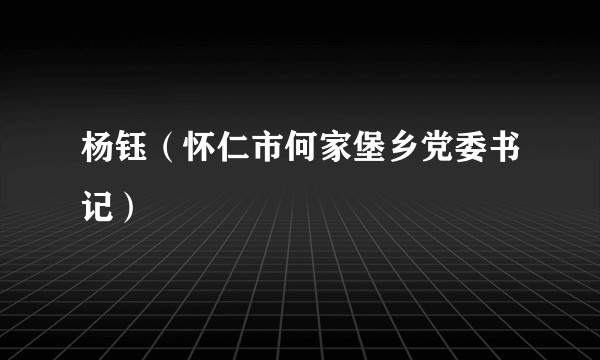 杨钰（怀仁市何家堡乡党委书记）