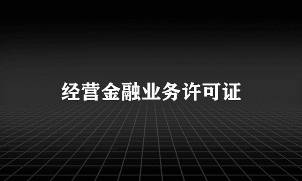 经营金融业务许可证