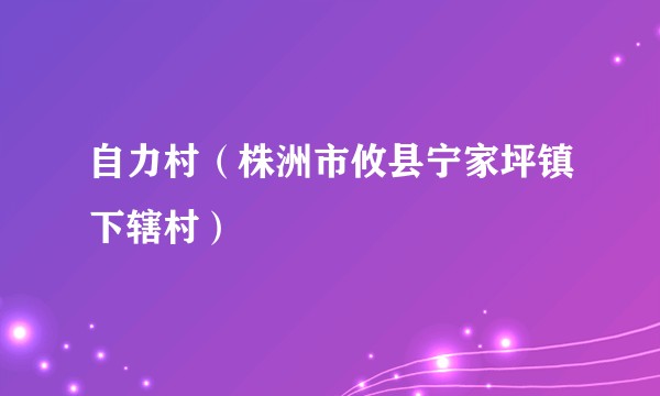 自力村（株洲市攸县宁家坪镇下辖村）