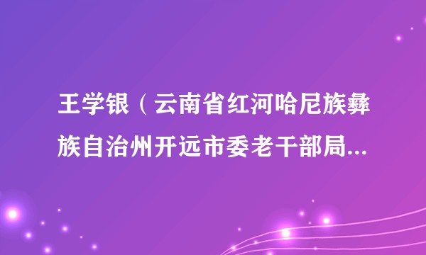 王学银(云南省红河哈尼族彝族自治州开远市委老干部局综合科科长)