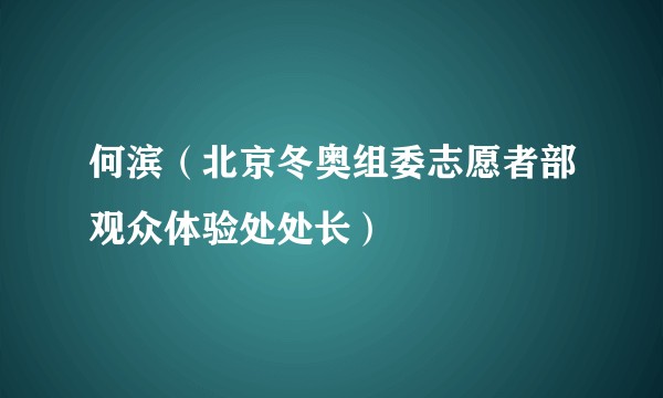 何滨（北京冬奥组委志愿者部观众体验处处长）