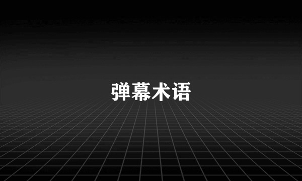 弹幕术语