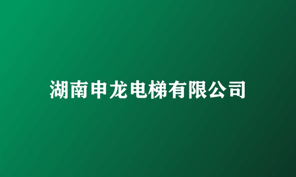 湖南申龙电梯有限公司