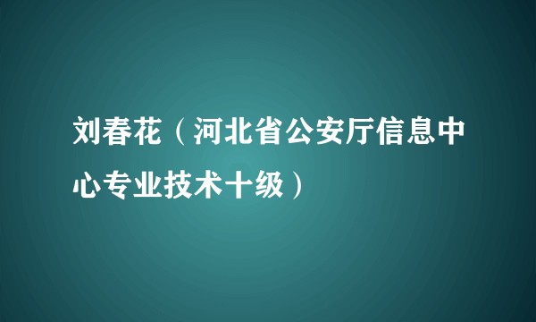 刘春花（河北省公安厅信息中心专业技术十级）
