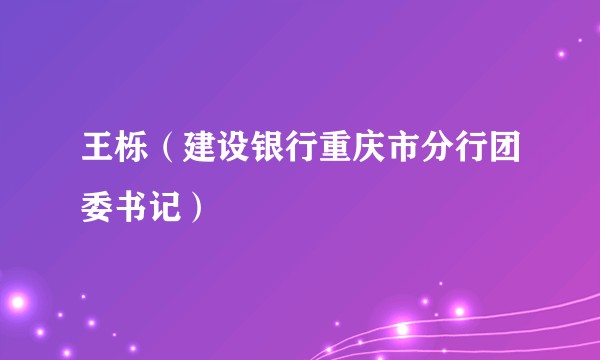 王栎（建设银行重庆市分行团委书记）