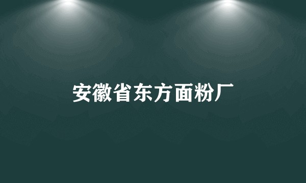 安徽省东方面粉厂