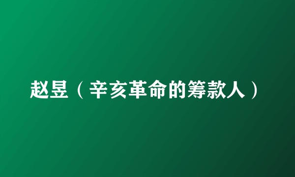 赵昱(辛亥革命的筹款人)