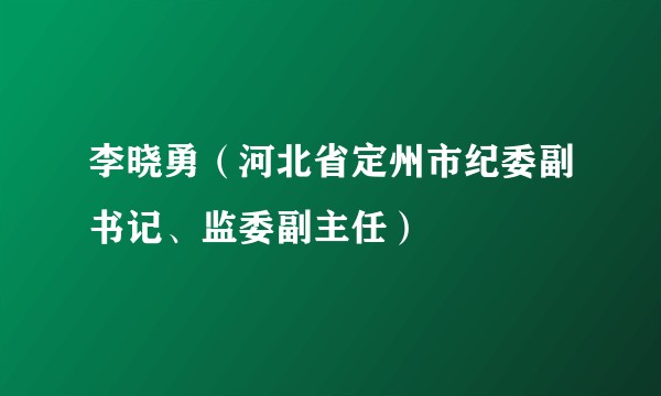 李晓勇（河北省定州市纪委副书记、监委副主任）