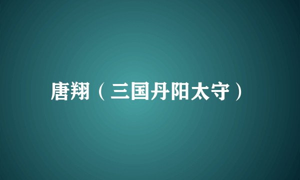 唐翔（三国丹阳太守）