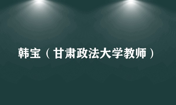 韩宝（甘肃政法大学教师）