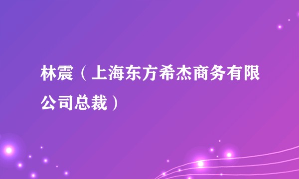 林震(上海东方希杰商务有限公司总裁)