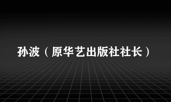 孙波（原华艺出版社社长）