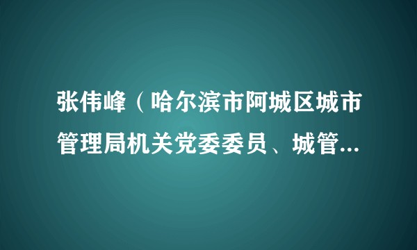 张伟峰（哈尔滨市阿城区城市管理局机关党委委员、城管中心副主任）