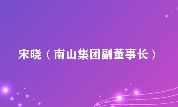 宋晓（南山集团副董事长）