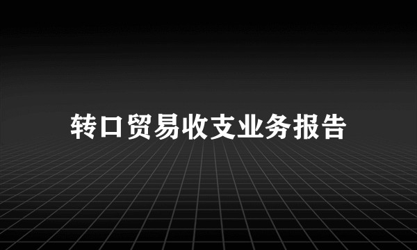 转口贸易收支业务报告