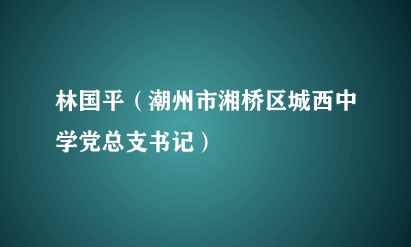 林国平（潮州市湘桥区城西中学党总支书记）