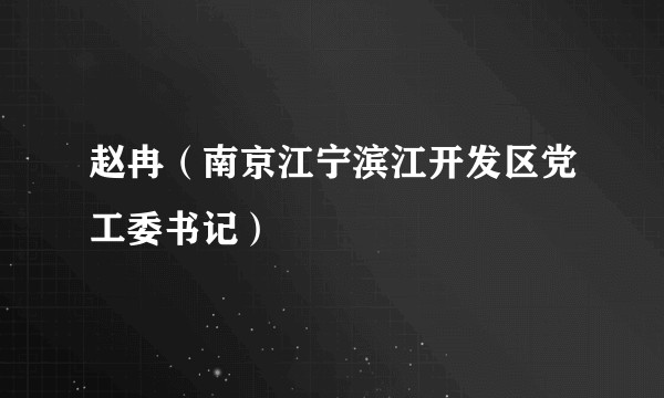 赵冉(南京江宁滨江开发区党工委书记)