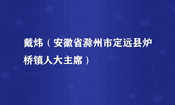 戴炜（安徽省滁州市定远县炉桥镇人大主席）