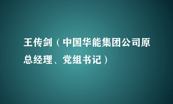 王传剑（中国华能集团公司原总经理、党组书记）