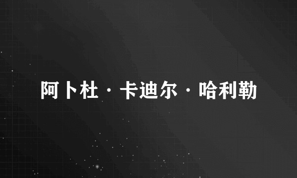 阿卜杜·卡迪尔·哈利勒