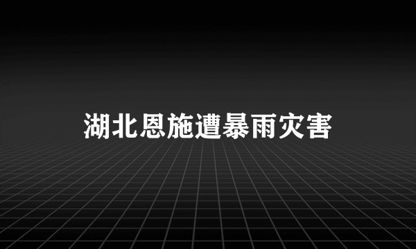 湖北恩施遭暴雨灾害