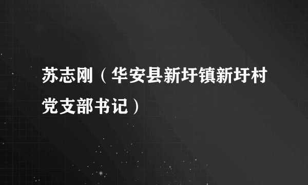 苏志刚（华安县新圩镇新圩村党支部书记）