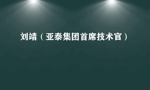 刘靖（亚泰集团首席技术官）