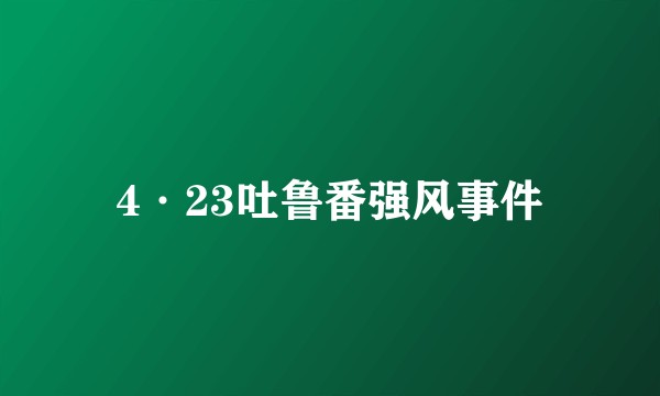 4·23吐鲁番强风事件