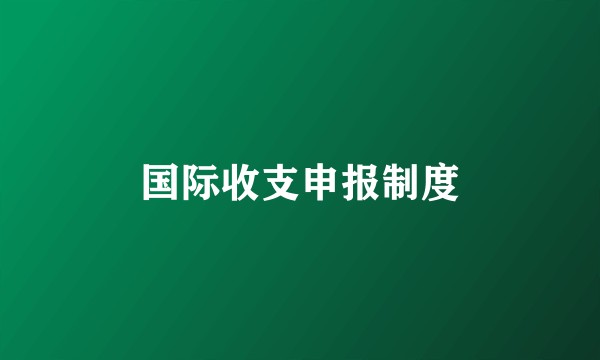 国际收支申报制度