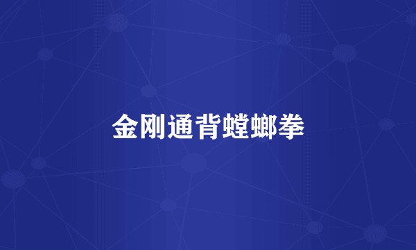 金刚通背螳螂拳