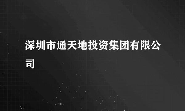 深圳市通天地投资集团有限公司