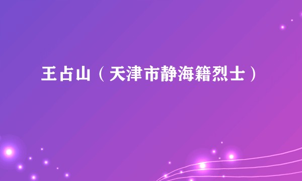 王占山（天津市静海籍烈士）