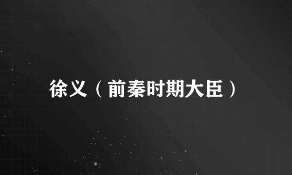 徐义（前秦时期大臣）