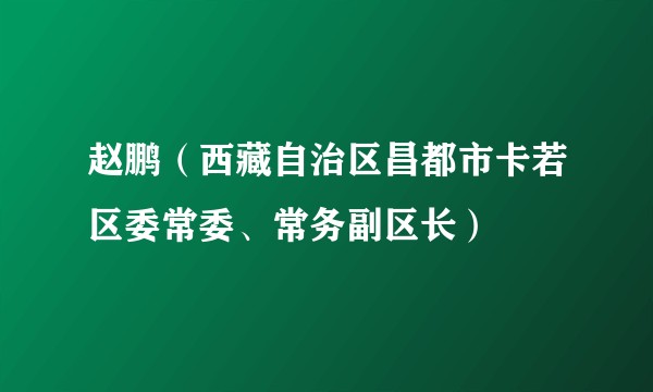 赵鹏（西藏自治区昌都市卡若区委常委、常务副区长）