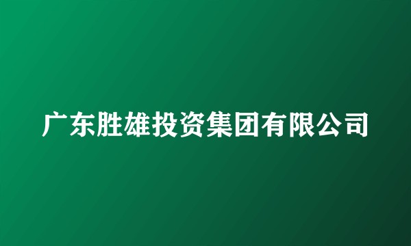 广东胜雄投资集团有限公司