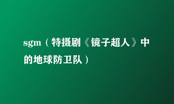 sgm（特摄剧《镜子超人》中的地球防卫队）