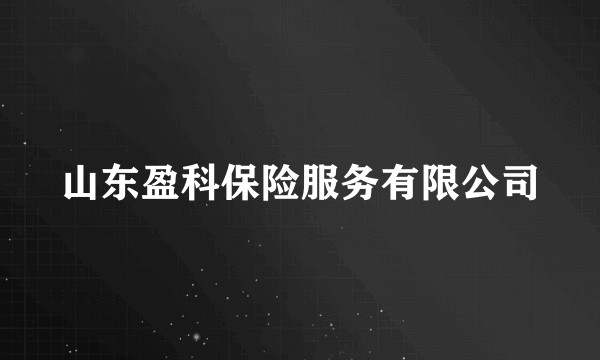 山东盈科保险服务有限公司