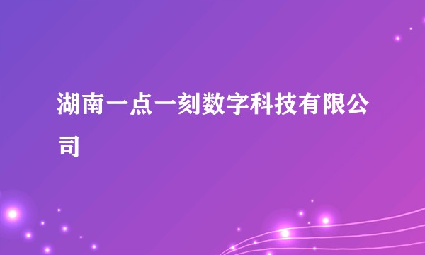湖南一点一刻数字科技有限公司