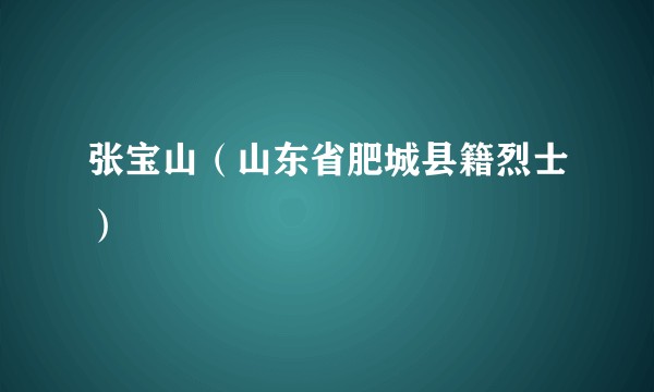 张宝山（山东省肥城县籍烈士）