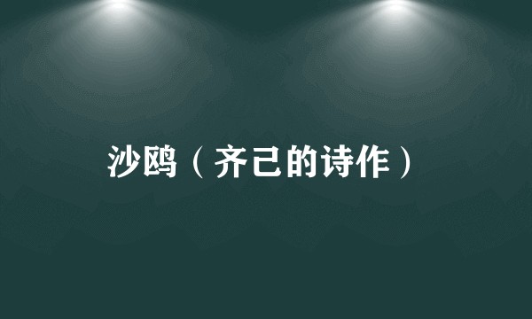 沙鸥（齐己的诗作）
