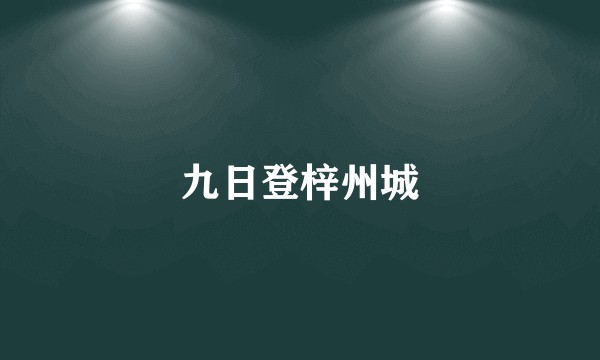 九日登梓州城