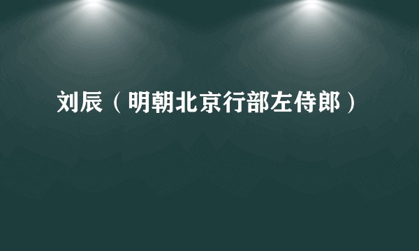 刘辰(明朝北京行部左侍郎)