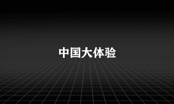 中国大体验