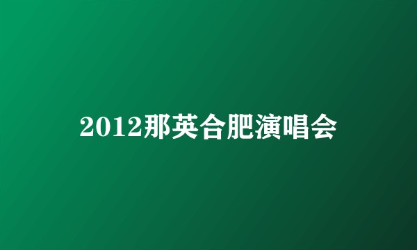 2012那英合肥演唱会